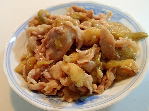 豚もも肉と米茄子の味噌炒め